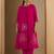 Pink embroidered silk kurta trouser set