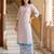 Blue printed pure cotton kurta trouser set