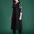 Black embroidered pure cotton kurta trouser set
