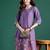Lavender printed pure cotton kurta trouser set