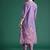 Lavender printed pure cotton kurta trouser set