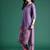 Lavender printed pure cotton kurta trouser set