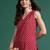 Maroon printed pure cotton kurta trouser set