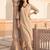Beige printed pure cotton kurta trouser set