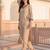 Beige printed pure cotton kurta trouser set