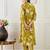 Mustard printed pure cotton kurta trouser set