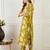 Mustard printed pure cotton kurta trouser set