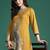 Mustard embroidered viscose rayon kurta trouser set