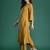 Mustard embroidered viscose rayon kurta trouser set
