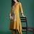 Mustard embroidered viscose rayon kurta trouser set