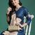 Teal printed pure cotton kurta trouser set