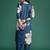 Teal printed pure cotton kurta trouser set