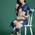 Teal printed pure cotton kurta trouser set