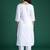 White printed pure cotton kurta trouser set
