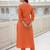 Orange embroidered liva kurta trouser set