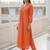 Orange embroidered liva kurta trouser set