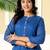 Blue printed pure cotton kurta trouser set