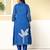 Blue printed pure cotton kurta trouser set