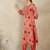 Orange embroidered pure cotton kurta trouser set