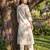 White embroidered pure cotton kurta trouser set