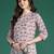 White printed pure cotton kurta trouser set