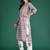 White printed pure cotton kurta trouser set