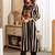 Black printed viscose rayon kurta trouser set
