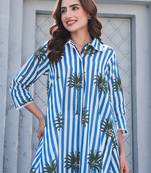 Multicolor printed pure cotton kurta trouser set
