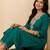Green embroidered pure cotton kurta trouser set