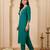 Green embroidered pure cotton kurta trouser set