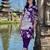 Purple printed pure cotton kurta trouser set