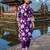 Purple printed pure cotton kurta trouser set