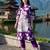 Purple printed pure cotton kurta trouser set