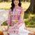 Purple printed pure cotton kurta trouser set