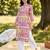 Purple printed pure cotton kurta trouser set