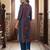 Blue printed pure cotton kurta trouser set