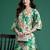 Green printed pure cotton kurta trouser set