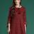 Maroon printed pure cotton kurta trouser set