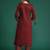 Maroon printed pure cotton kurta trouser set