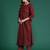 Maroon printed pure cotton kurta trouser set