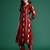 Maroon printed pure cotton kurta trouser set
