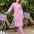 Pink printed pure cotton kurta trouser set