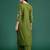 Green embroidered viscose rayon kurta trouser set