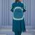 Teal printed pure cotton kurta trouser set