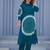 Teal printed pure cotton kurta trouser set