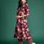 Burgundy printed pure cotton kurta trouser set