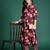 Burgundy printed pure cotton kurta trouser set