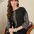 Black embroidered pure cotton kurta trouser set