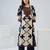 Off white printed viscose rayon kurta trouser set