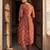 Maroon printed pure cotton kurta trouser set